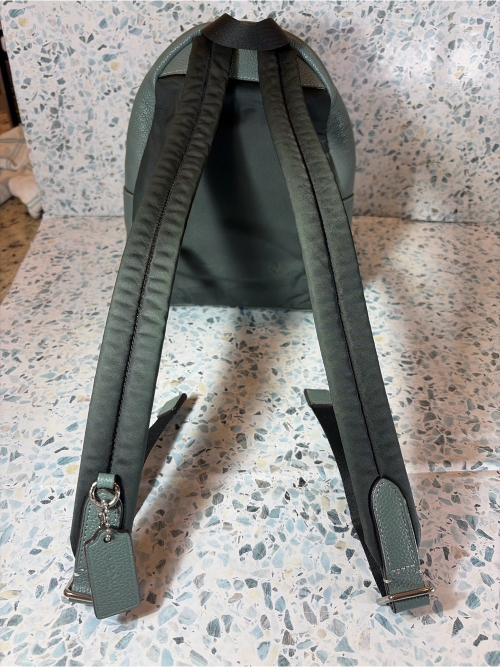 Coach Mini Charlie Backpack Pebbled Leather Seafoam Green F38263 - Picture 7 of 8
